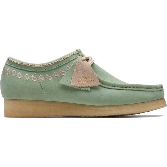 NWT Clarks Mens Originals IconWallabee ,Green Embroidery-Size 10.5 - Picture 3 of 6